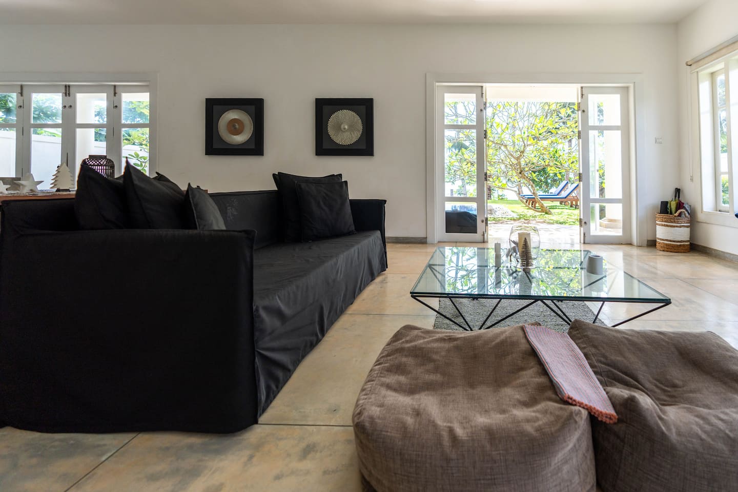 Open-plan living space at Absolute Beach Front Villa