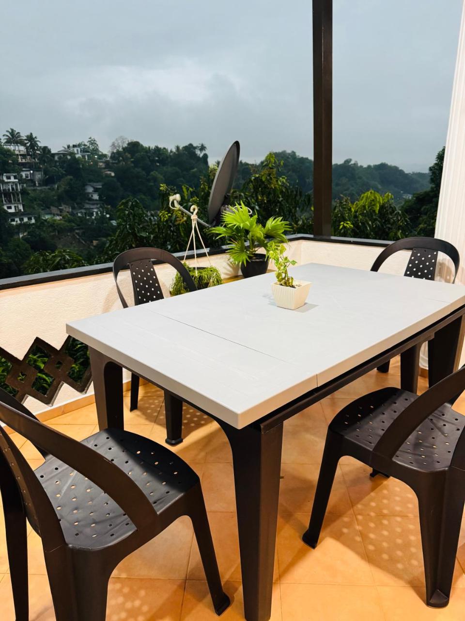 Terrace dining with mountain views at Kandy Villa 119