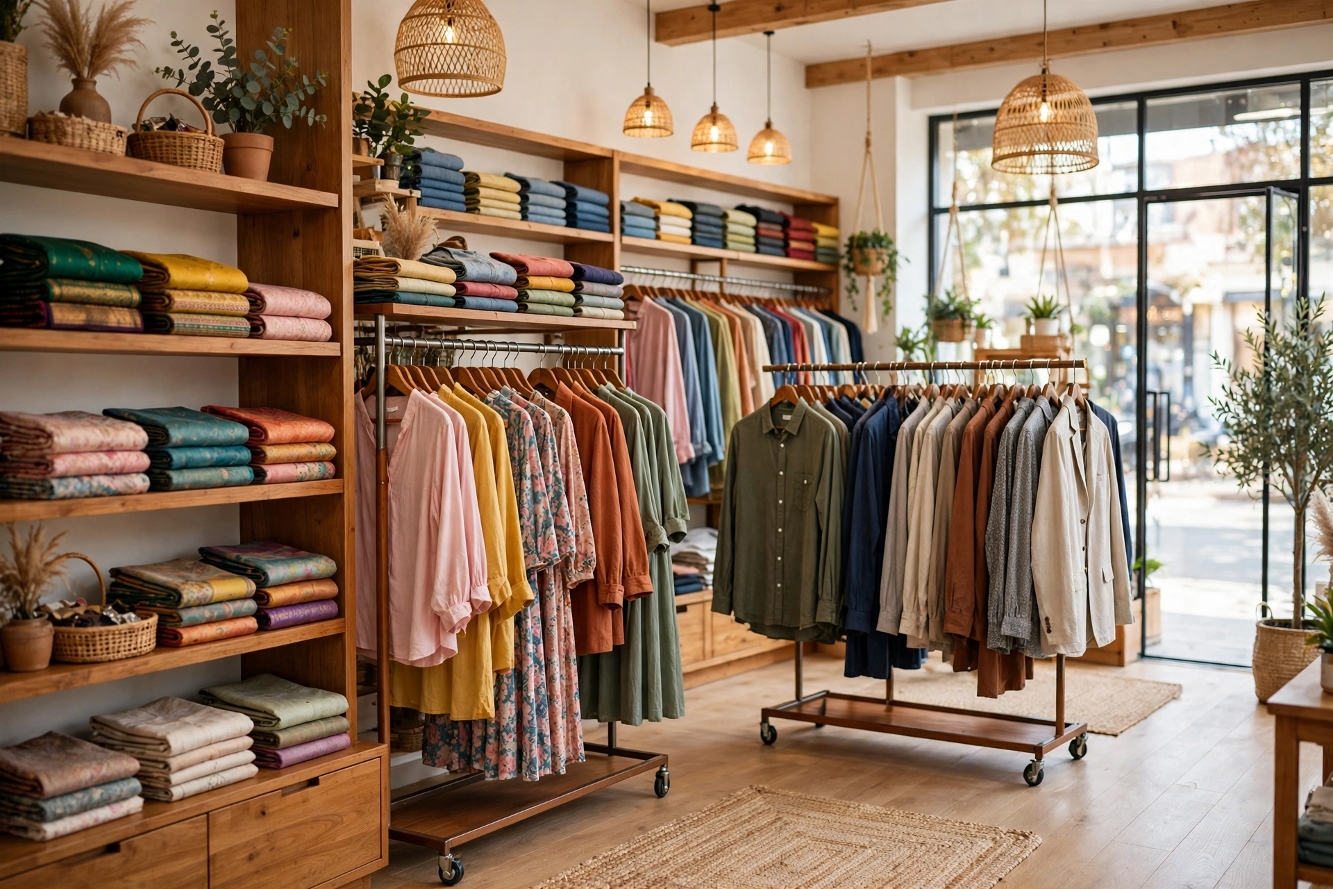 Illustrative clothing store interior