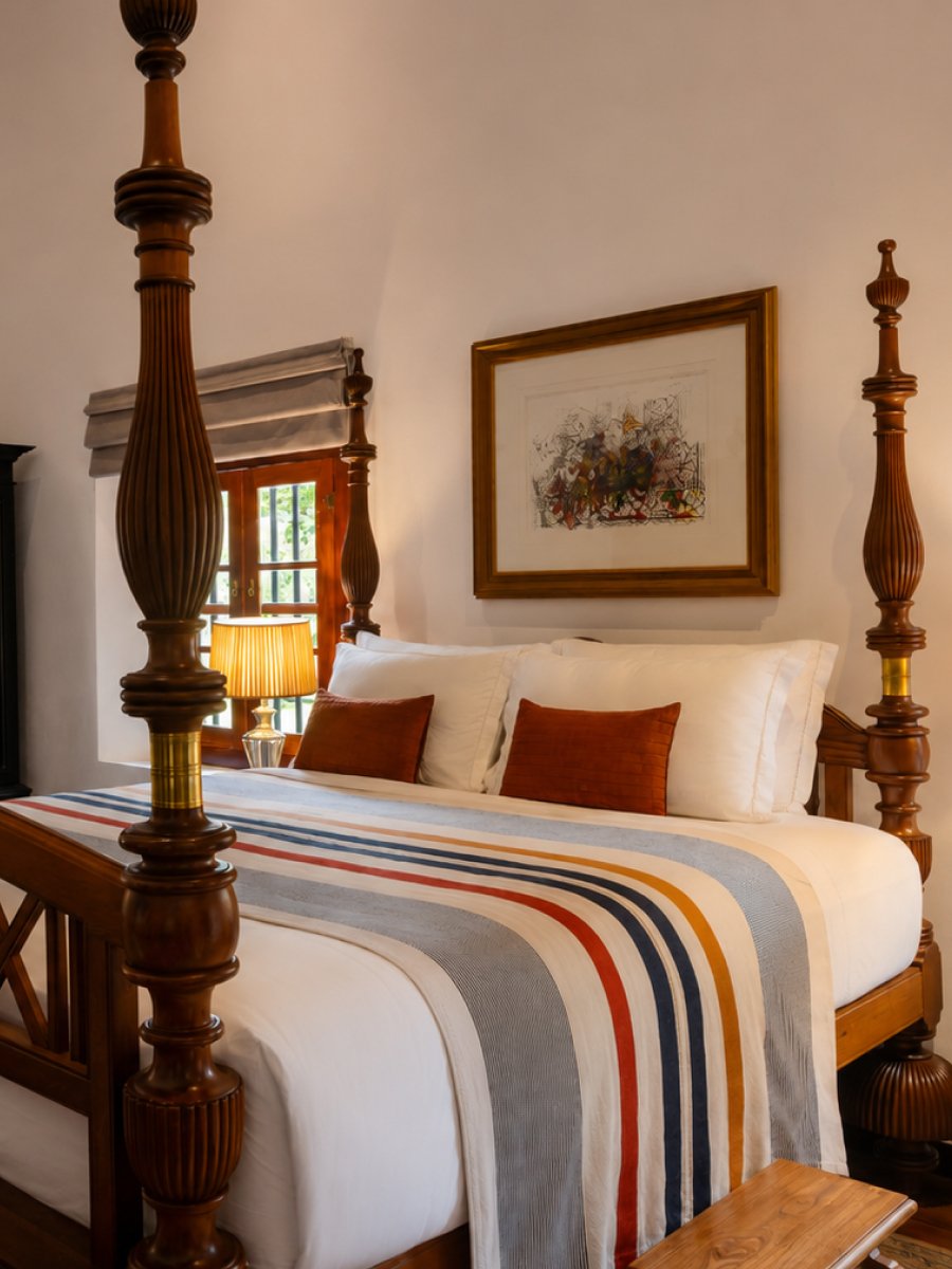 A Deluxe Room at Maya Tangalle with its own colour scheme