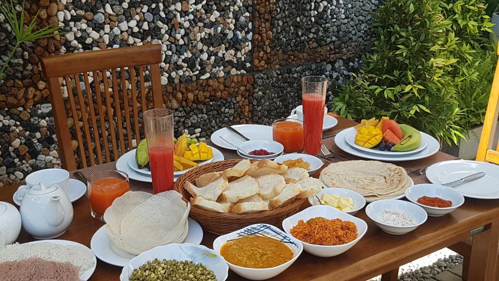 Sri Lankan breakfast spread