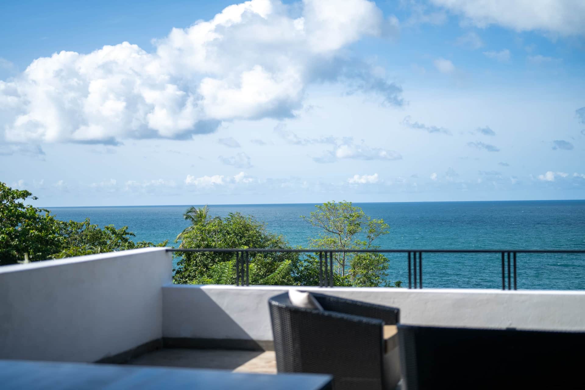 Rooftop terrace at Sudu Villa looking out to the ocean horizon