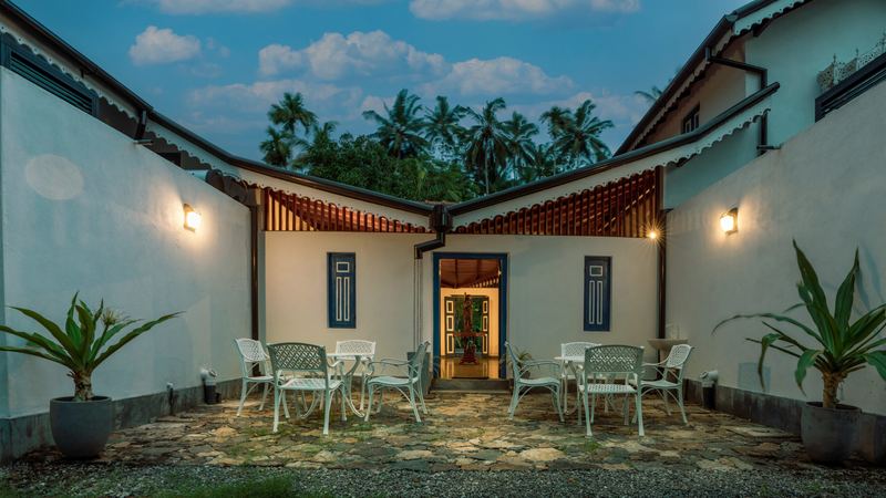 Courtyard patio in the evening