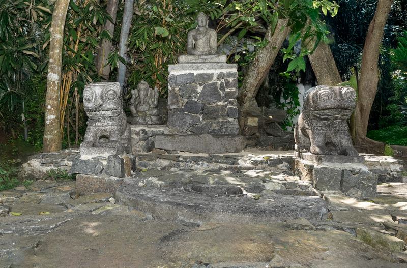 Shrine and statues in the garden